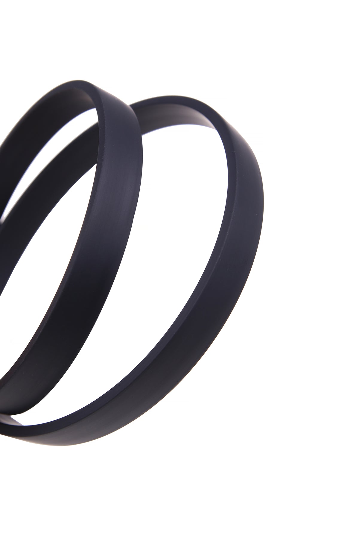 Italian Black Flat Rubber Cord 10 × 3 mm for Bracelets — Sold by the Meter